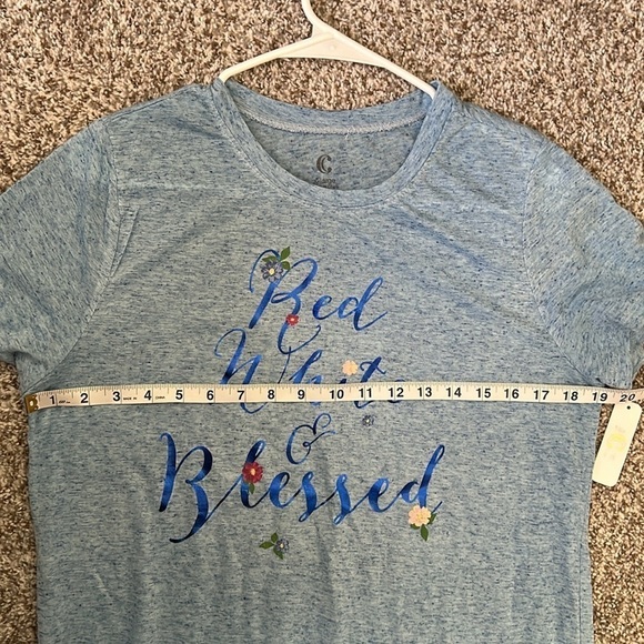 🦋 NWT Charming Charlie 4th of July Patriotic Red White Blessed Linen America USA - Picture 6 of 7